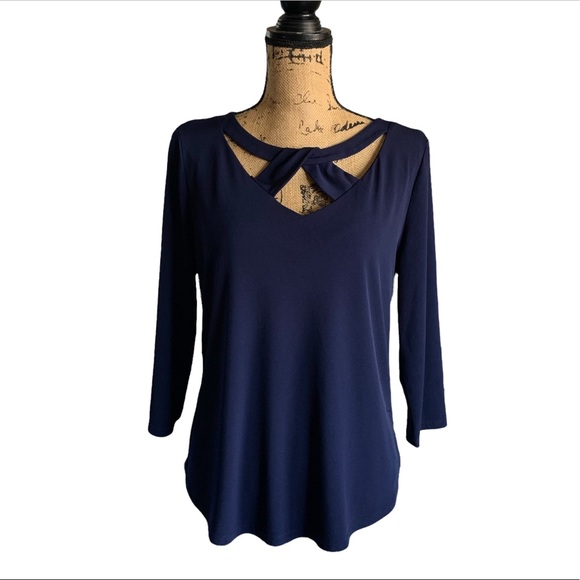 New York & Company Tops - 7th Avenue Design Studio NEW YORK & Co. Twist-neck 3/4-sleeve Top